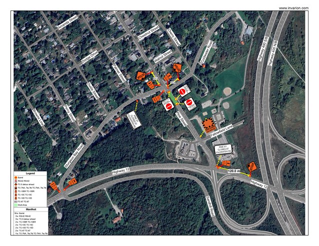 Detour Map Road Closure August 25 26 Waubaushene
